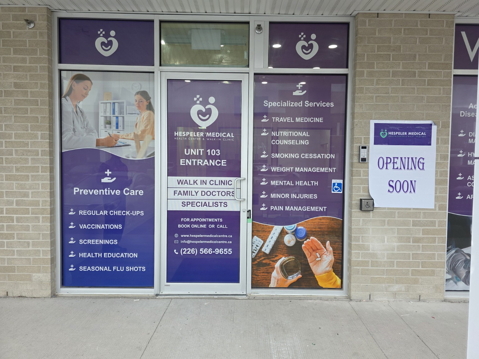 Completed commercial clinic storefront