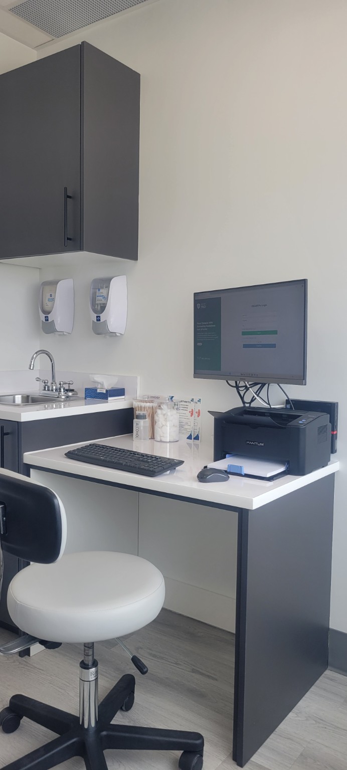 Completed examination room
