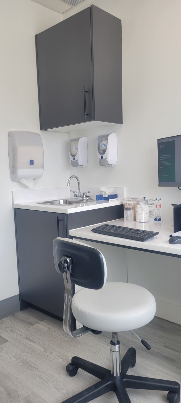 Second view of completed medical examination room